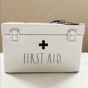 Rae Dunn First Aid White Metal Emergency Aid Kit Storage Box